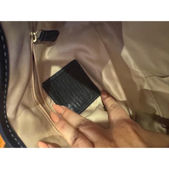 COACH Y2K BLEEKER beige /BROWN SIGNATURE LARGE FLAP BAG #11772 (P170) - Picture 10 of 10